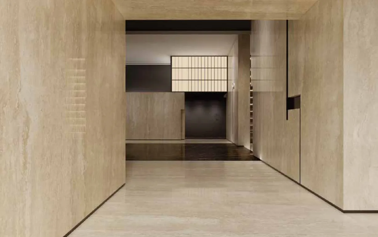 Minimal handleless kitchen design in Dubai, Eseenza collection