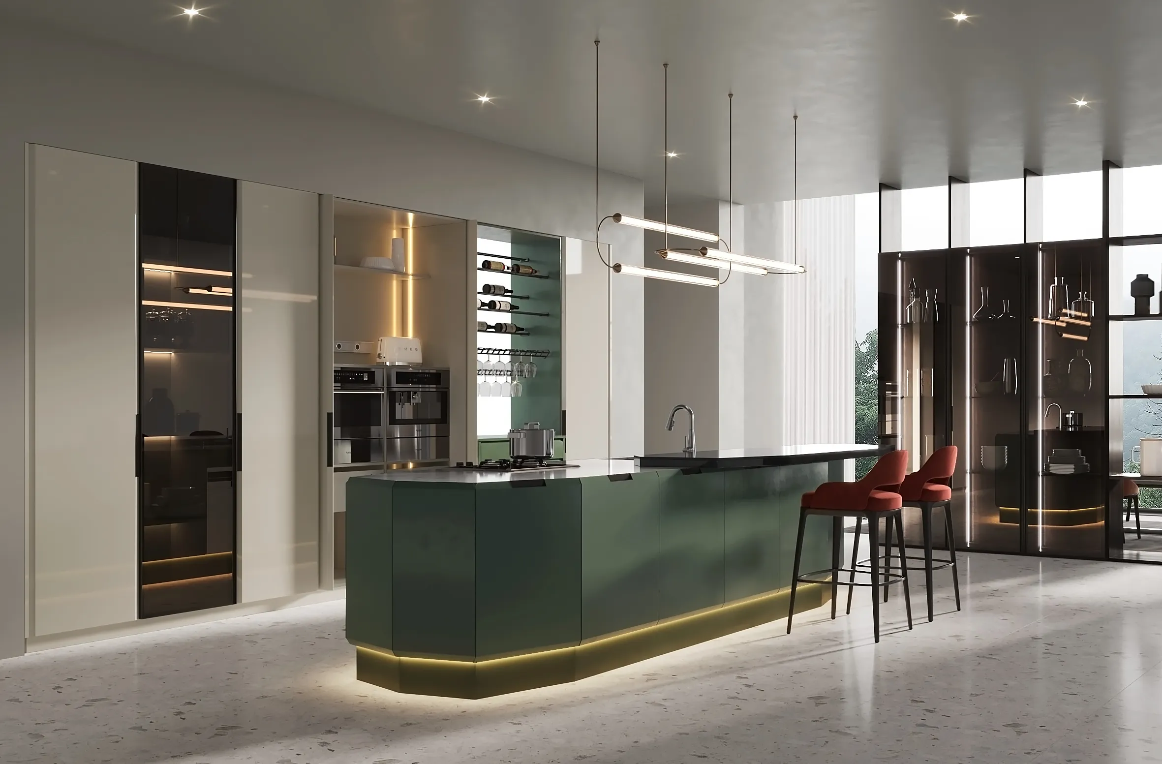 Kitchen design in Dubai as part of a full home interior