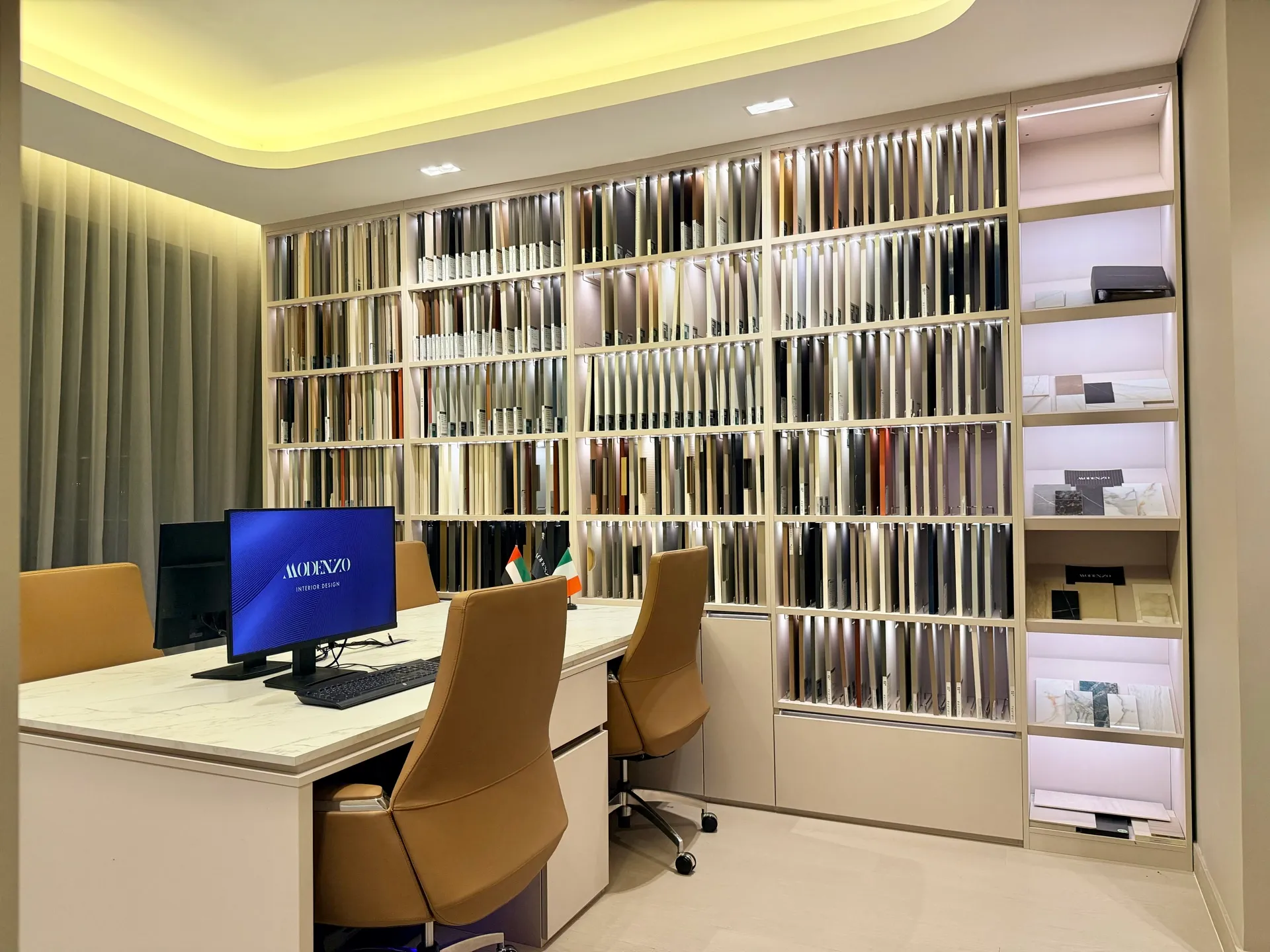 Home office joinery at the Modenzo showroom in Dubai